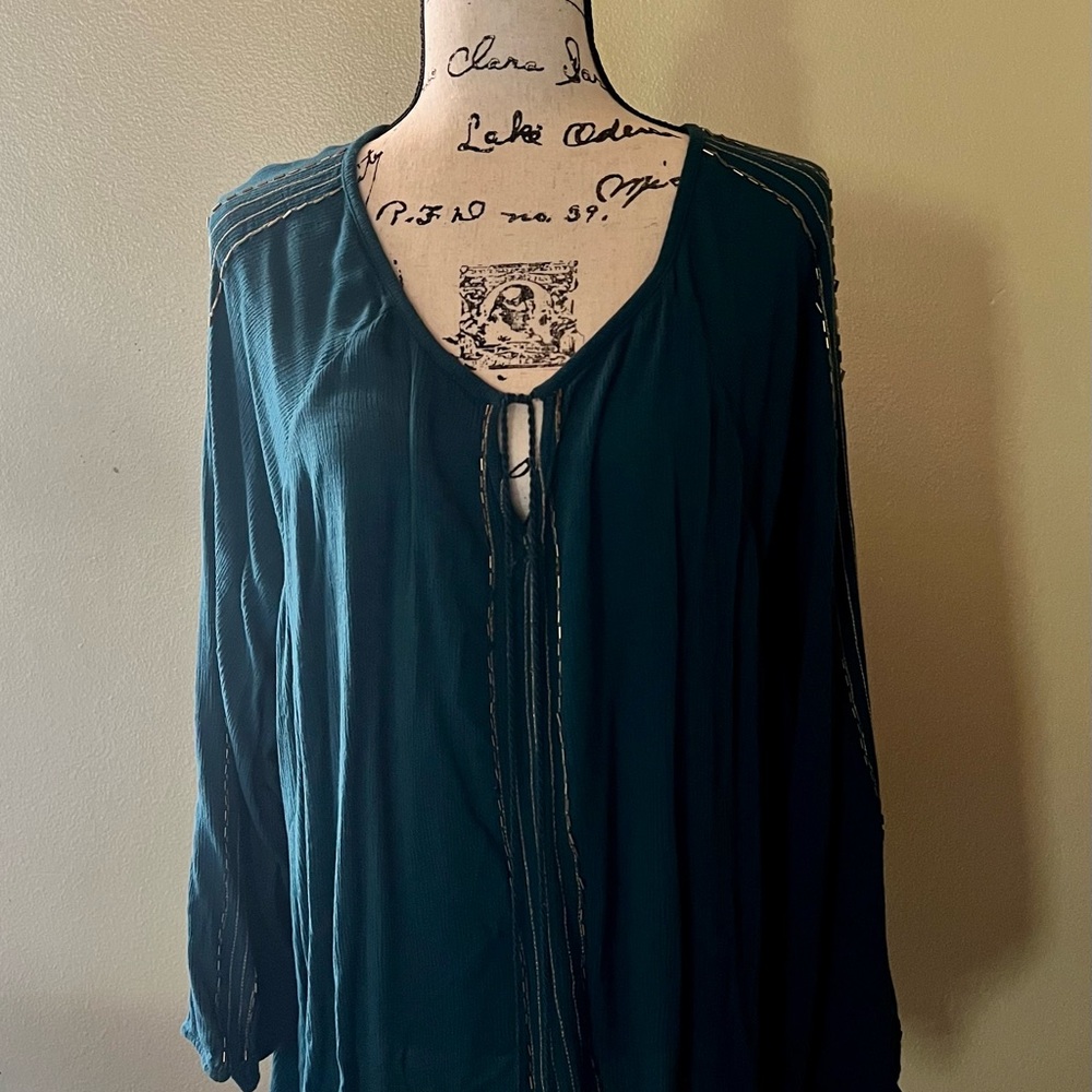 Layne Bryant Teal and gold blouse never even worn washed once hung dried